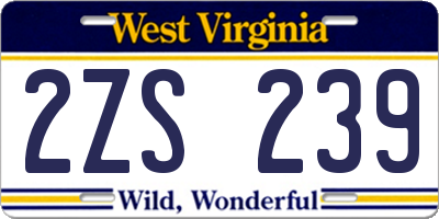 WV license plate 2ZS239