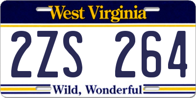WV license plate 2ZS264