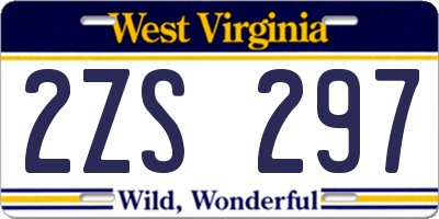 WV license plate 2ZS297
