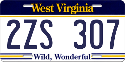 WV license plate 2ZS307