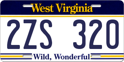 WV license plate 2ZS320