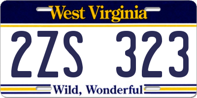 WV license plate 2ZS323