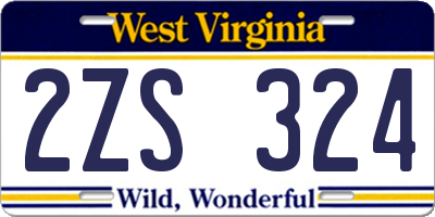 WV license plate 2ZS324