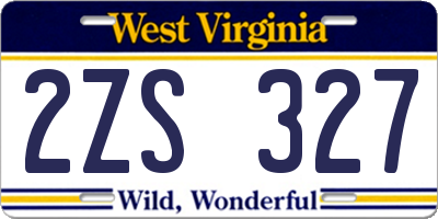 WV license plate 2ZS327