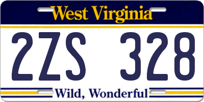 WV license plate 2ZS328