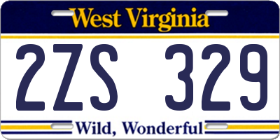 WV license plate 2ZS329