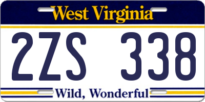 WV license plate 2ZS338