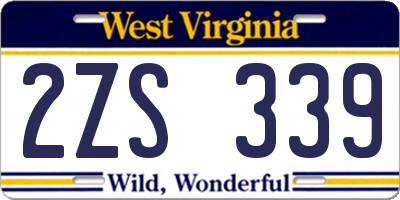 WV license plate 2ZS339