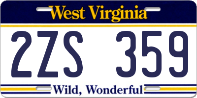 WV license plate 2ZS359