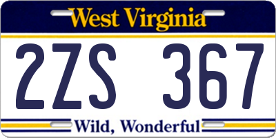 WV license plate 2ZS367
