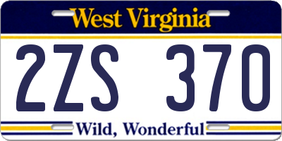 WV license plate 2ZS370