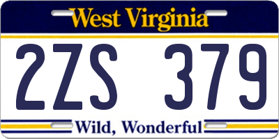 WV license plate 2ZS379