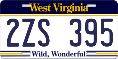 WV license plate 2ZS395