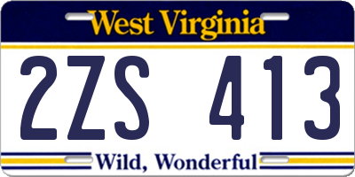 WV license plate 2ZS413