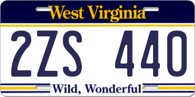 WV license plate 2ZS440