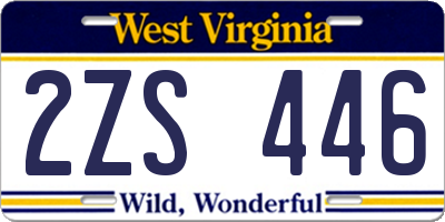WV license plate 2ZS446