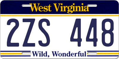 WV license plate 2ZS448