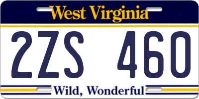 WV license plate 2ZS460