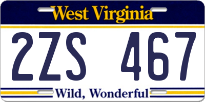 WV license plate 2ZS467