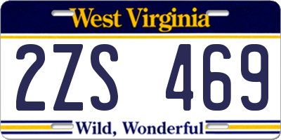 WV license plate 2ZS469