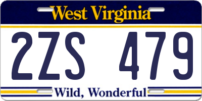 WV license plate 2ZS479