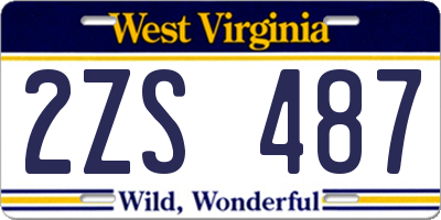 WV license plate 2ZS487
