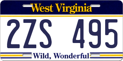 WV license plate 2ZS495