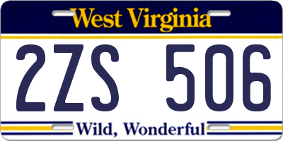 WV license plate 2ZS506