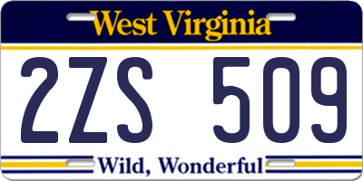 WV license plate 2ZS509