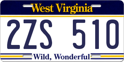 WV license plate 2ZS510