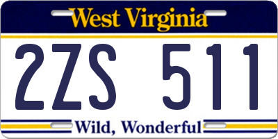 WV license plate 2ZS511