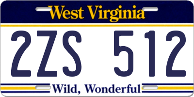 WV license plate 2ZS512