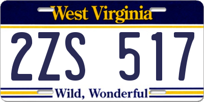 WV license plate 2ZS517