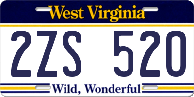WV license plate 2ZS520