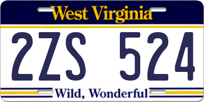 WV license plate 2ZS524