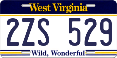WV license plate 2ZS529