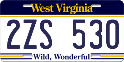WV license plate 2ZS530