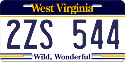 WV license plate 2ZS544