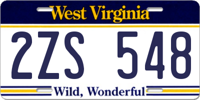 WV license plate 2ZS548