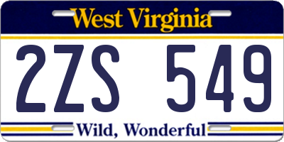 WV license plate 2ZS549