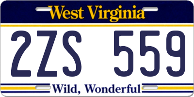 WV license plate 2ZS559