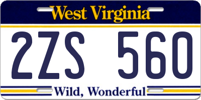 WV license plate 2ZS560
