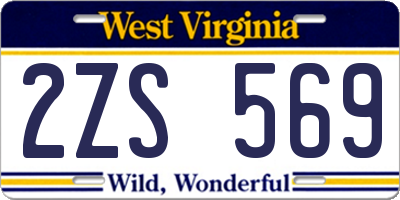 WV license plate 2ZS569