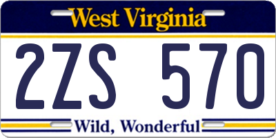 WV license plate 2ZS570