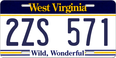 WV license plate 2ZS571
