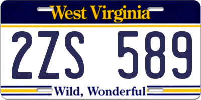 WV license plate 2ZS589
