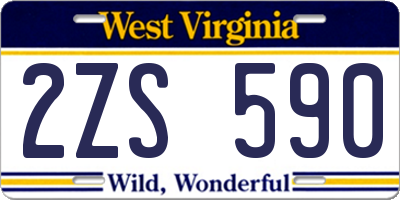 WV license plate 2ZS590