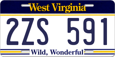 WV license plate 2ZS591