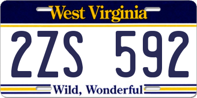 WV license plate 2ZS592