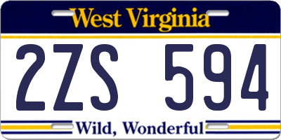 WV license plate 2ZS594